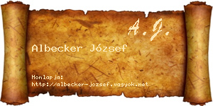 Albecker József névjegykártya